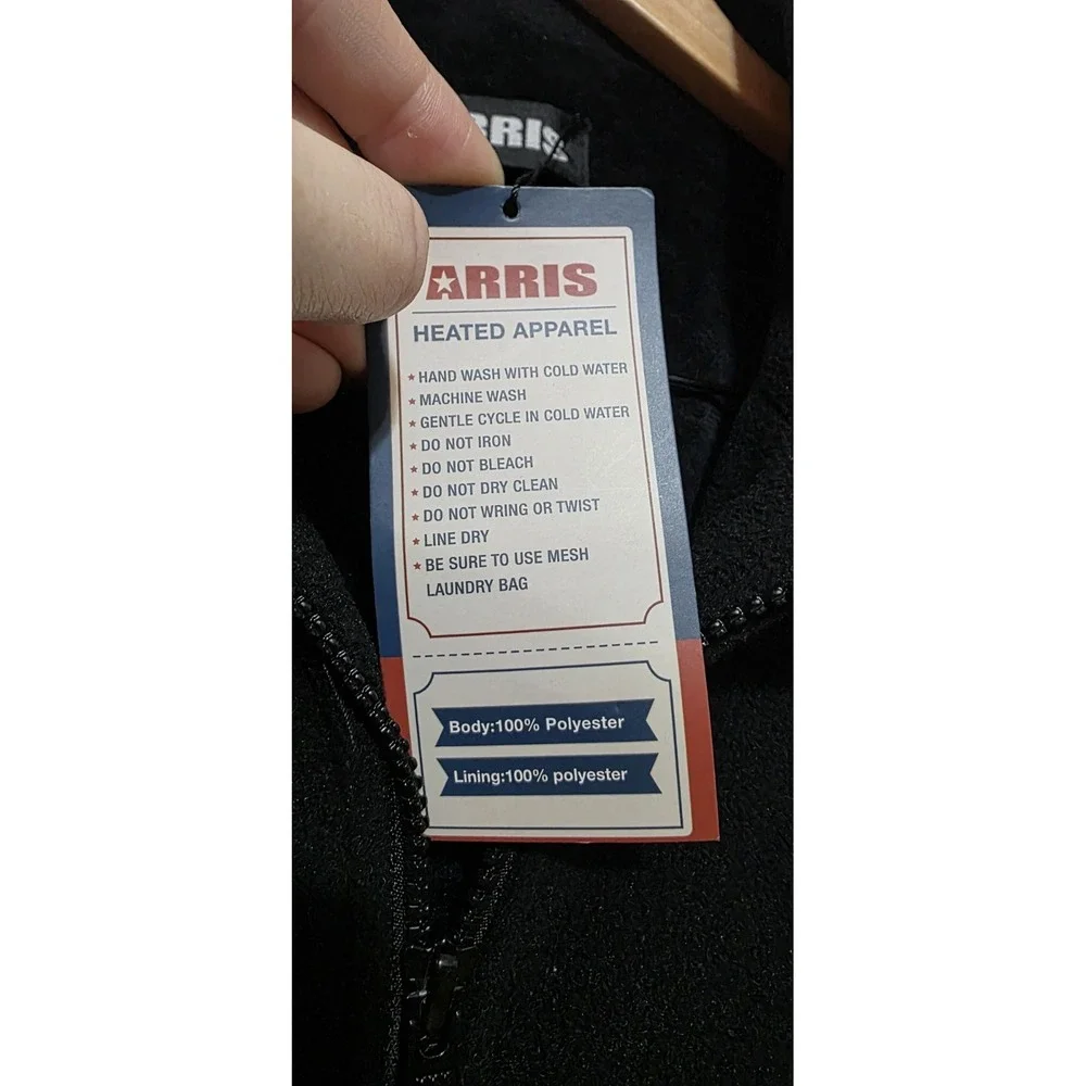 NEW ARRIS Unisex Fleece 7.4V Heated Vest W Battery Pack Adjustable Sizing‎ Black